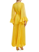 Selene Chiffon Long-Sleeve Maxi Dress