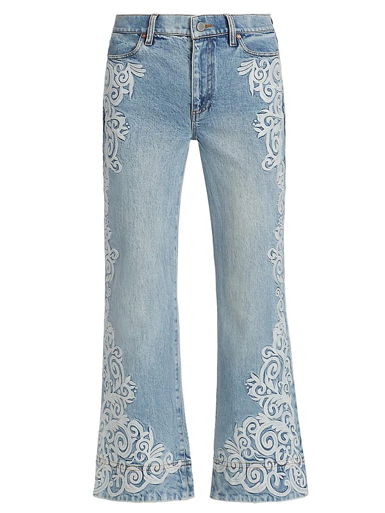 Filligree Bootcut Mid-Rise Jeans