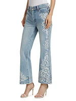 Filligree Bootcut Mid-Rise Jeans