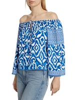 Devina Ikat Off-the-Shoulder Blouse