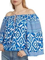 Devina Ikat Off-the-Shoulder Blouse