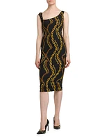 Chainlink Asymmetric Midi-Dress