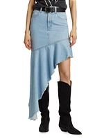 The Crinkle Cut Denim Skirt