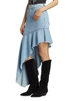 The Crinkle Cut Denim Skirt