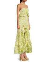 Rocco Floral Halter Neck Maxi Dress