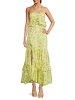 Rocco Floral Halter Neck Maxi Dress