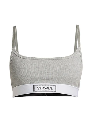 Cotton Rib Logo Bralette