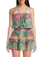 Jaliyah Tie-Dye-Print Strapless Minidress