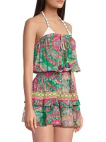 Jaliyah Tie-Dye-Print Strapless Minidress