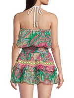 Jaliyah Tie-Dye-Print Strapless Minidress