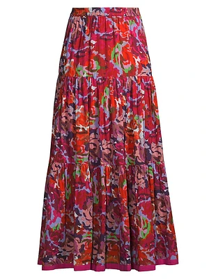 Floral Cotton Maxi Skirt