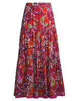 Floral Cotton Maxi Skirt