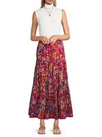 Floral Cotton Maxi Skirt