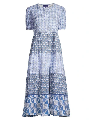 Daphne Printed Cotton Midi-Dress