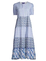 Daphne Printed Cotton Midi-Dress