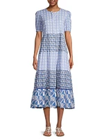 Daphne Printed Cotton Midi-Dress