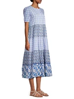 Daphne Printed Cotton Midi-Dress