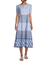 Daphne Printed Cotton Midi-Dress