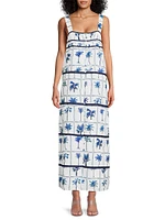 Raea Printed Linen-Cotton Maxi Dress