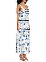 Raea Printed Linen-Cotton Maxi Dress