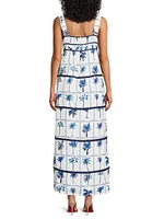 Raea Printed Linen-Cotton Maxi Dress