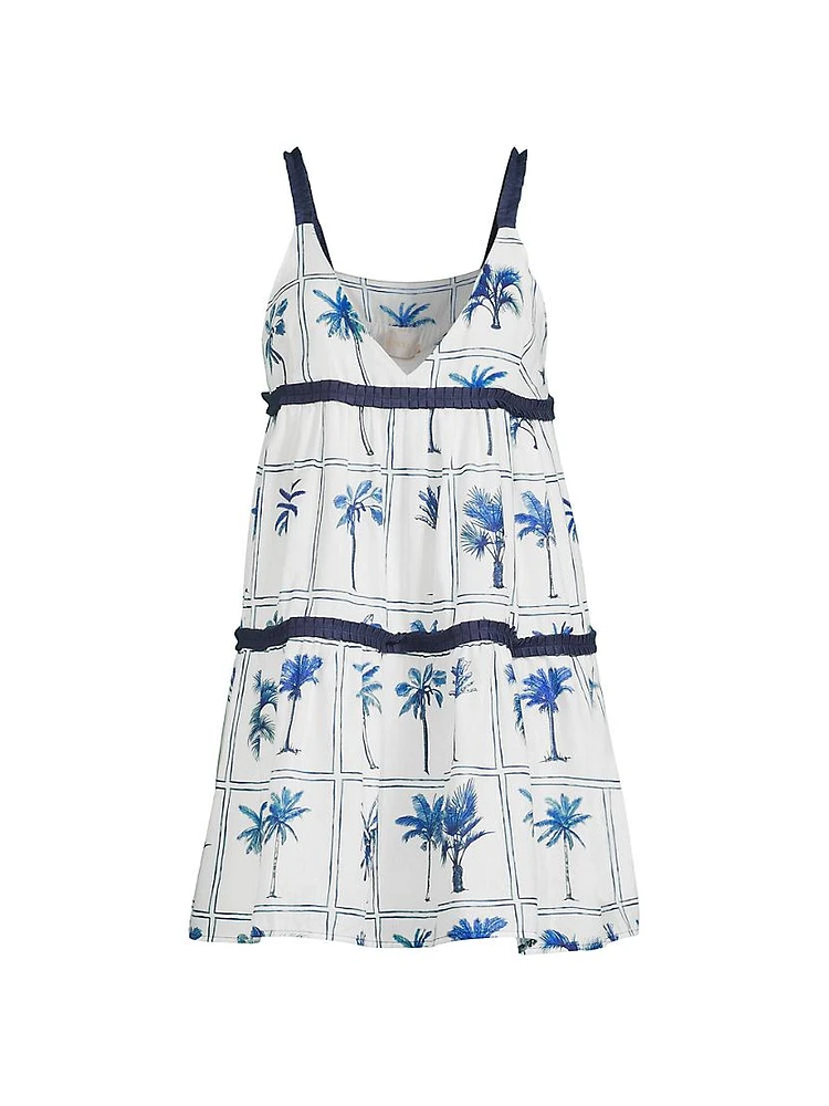 Pascal Printed Linen-Cotton Minidress