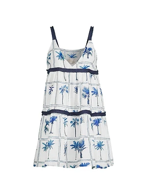 Pascal Printed Linen-Cotton Minidress