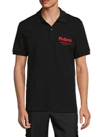 Graffiti Logo-Embroidered Cotton Polo Shirt