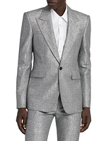 Peak-Lapel One-Button Suit Jacket