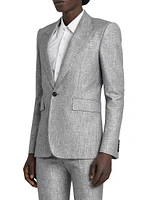 Peak-Lapel One-Button Suit Jacket