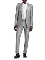 Peak-Lapel One-Button Suit Jacket