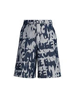 Graffiti Logo Denim Shorts