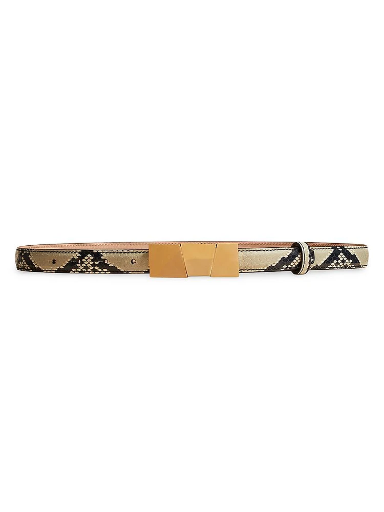 Axel Snake-Printed Leather Belt