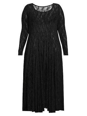 Lace Long-Sleeve Maxi Dress