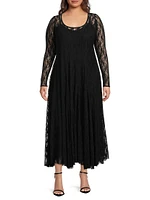 Lace Long-Sleeve Maxi Dress