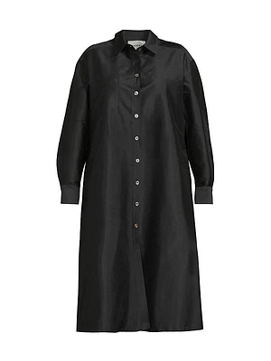 Plus Dupioni Cotton Shirtdress