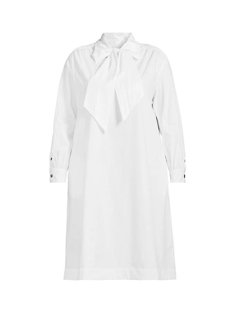 Marion Cotton Tie-Neck Midi-Dress