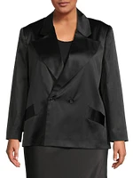 Lexi Satin Double-Breasted Blazer