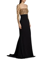 Beaded Crepe Gown