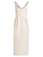 Faux Pearl Silk Cocktail Dress