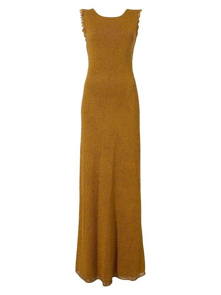 Silvia Silk Bouclé Maxi Dress