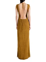 Silvia Silk Bouclé Maxi Dress