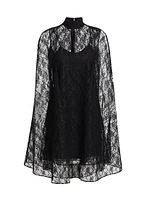 Floral Lace Cape Minidress