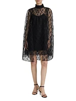 Floral Lace Cape Minidress