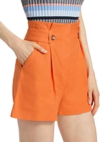 Franzi Linen-Blend Pleated Shorts