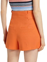 Franzi Linen-Blend Pleated Shorts