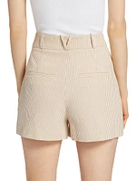 Haina Seersucker Pleated Shorts