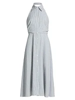 Mackey Seersucker Halter Midi-Dress