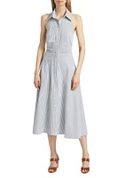 Mackey Seersucker Halter Midi-Dress