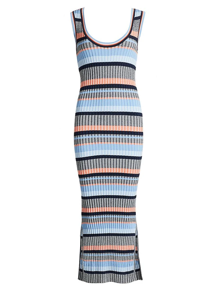 Fabiana Striped Rib-Knit Midi-Dress